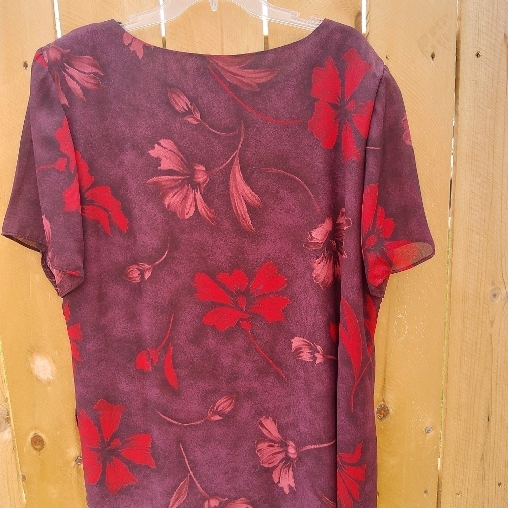 JESSICA HOWARD 22w burgundy floral occasional dress - Picture 6 of 7